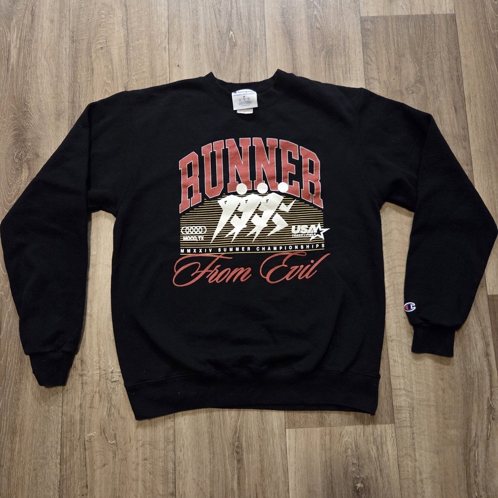 Champion Runner from Evil USA Track & Field MMXXIV Summer Black Medium Sweater